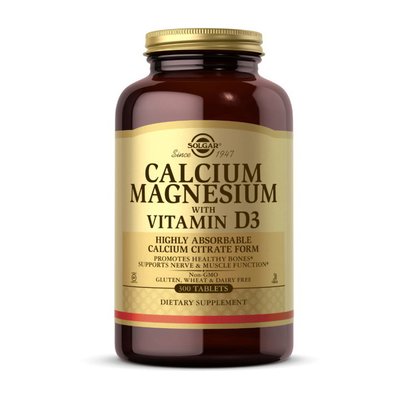 Кальцій та магній з вітаміном D3 (Calcium Magnesium with vitamin D3), Solgar, 300 табл 18490-01 фото