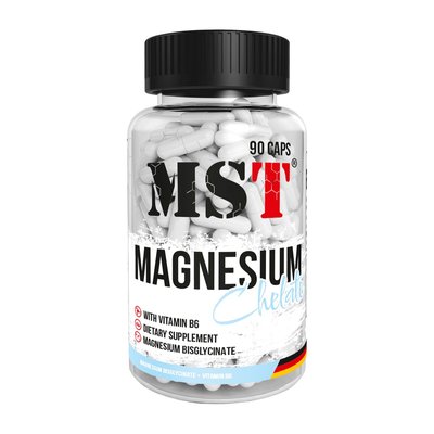 Магній Хелат + Вітамін Б6 (Magnesium Chelate With Vitamin B6), MST, 90 капсул 22400-01 фото