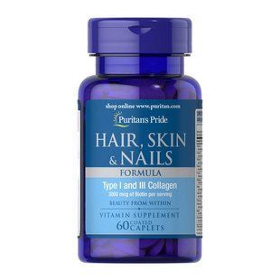 Формула для волос, кожи, ногтей (Hair, Skin & Nails), Puritan's Pride, 60 каплет