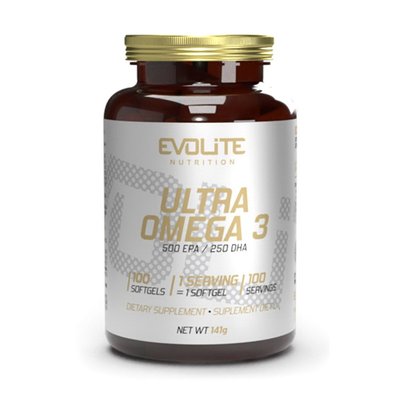 Омега 3 (Ultra Omega 3 500/250), Evolite Nutrition, 100 м'яких капсул 22221-01 фото