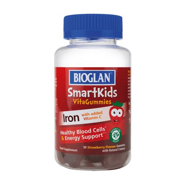 Железо для детей (Smartkids Iron + Vitamin C), Bioglan, 30 жевательных табл, Клубника 21216-01 фото