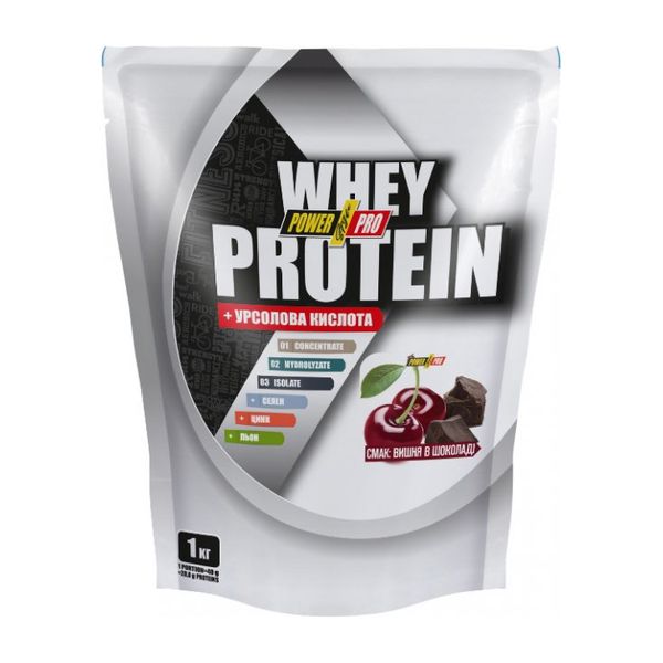 Сывороточный протеин Power Pro Whey Protein + урсоловая кислота 1000 г, Шоколад 02500-01 фото