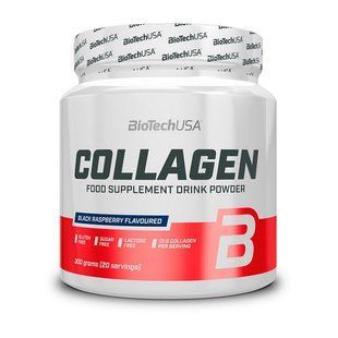 Коллаген в порошке (Collagen), BioTech, 300 г, Черная малина