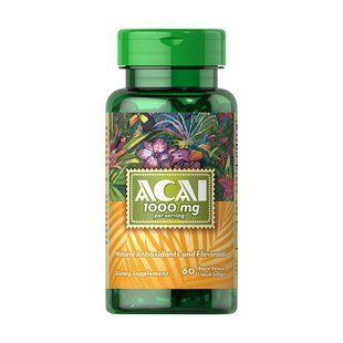 Асаї (Acai) 1000 мг, Puritan's Pride, 60 м'яких капсул