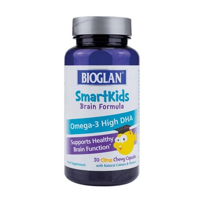 Омега 3 для дітей (Smartkids Omega-3 High DHA Brain Formula), Bioglan, 30 chew капсул, Цитрусові 21232-01 фото