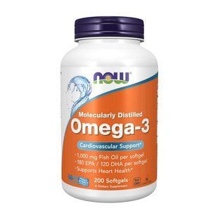 Рыбий жир Омега 3 (Omega-3), Now Foods, 200 мягких капсул