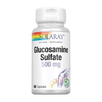 Глюкозамін сульфат (Glucosamine Sulfate) 500 мг, Solaray, 60 капсул 20242-01 фото