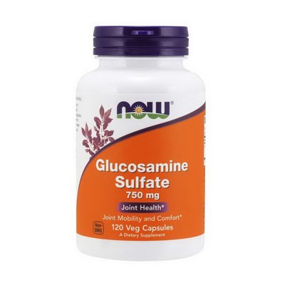 Глюкозамін сульфат (Glucosamine Sulfate) 750 мг, Now Foods, 120 веган капсул 18341-01 фото
