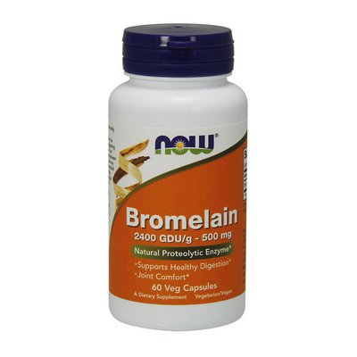 Бромелайн (Bromelain), 500 мг, Now Foods, 60 капсул 06476-01 фото
