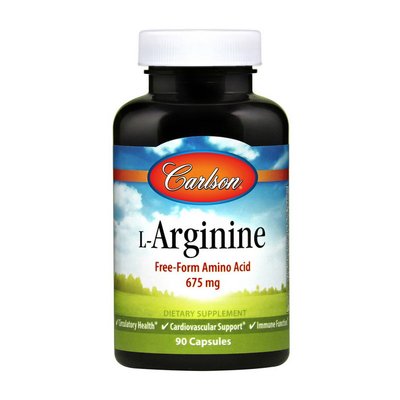 Л-Аргінін Carlson Labs (L-Arginine Free-Form Amino Acid) 675 мг 90 капсул 18030-01 фото