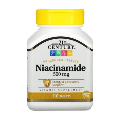 Ніацинамід (Niacinamide) 500 мг, 21st Century, 110 табл 20147-01 фото