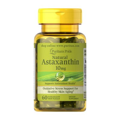 Астаксантин (Natural Astaxanthin) 10 мг, Puritan's Pride, 60 м'яких капсул 19700-01 фото