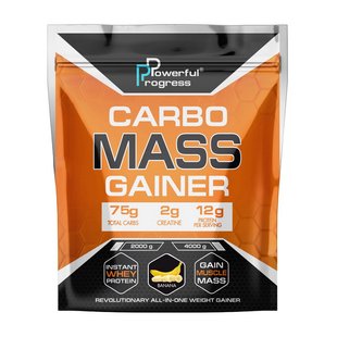 Карбо углеводы Powerful Progress Carbo Mass Gainer 2000 г, Банан 18157-01 фото