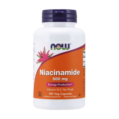 Ніацинамід (Niacinamide) 500 мг, Now Foods, 100 веган капсул 19697-01 фото