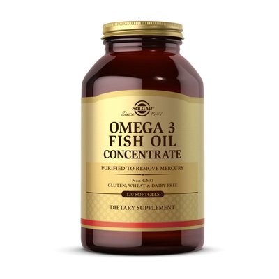 Омега 3 Концентрат (Omega 3 Fish Oil Concentrate), Solgar, 120 м'яких капсул 11046-01 фото