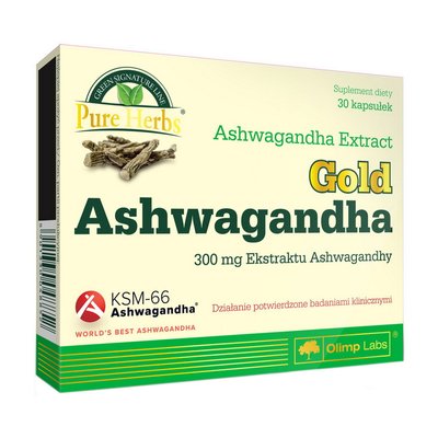 Ашвагандха (Gold Ashwagandgha) 300 мг, Olimp, 30 капсул 11741-01 фото
