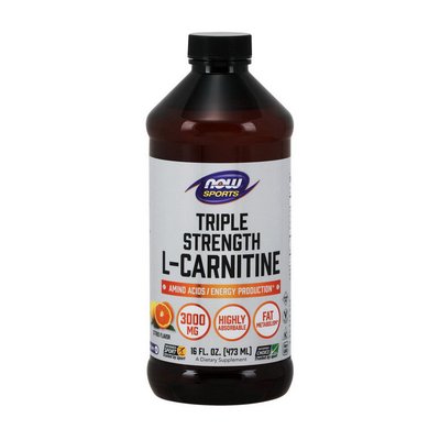L-Карнітин рідкий NOW (L-Carnitine Liquid) 3000 мг, 473 мл, Цитрусові 06542-01 фото