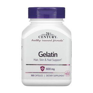Гидролизат желатина (Gelatin) 600 мг, 21st Century, 100 капсул
