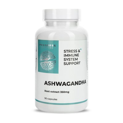 Ашвагандха екстракт кореня (Ashwagandha Root Extract) 350 мг, Progress Nutrition, 90 капсул 22427-01 фото
