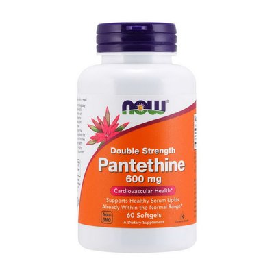 Пантетин (Pantethine) 600 мг double strength, Now Foods, 60 м'яких капсул 19834-01 фото
