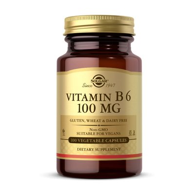 Вітамін В6 (Vitamin B6) 100 мг, Solgar, 100 веган капсул 20771-01 фото