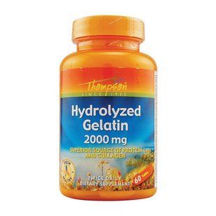 Гидролизат Желатина (Hydrolyzed Gelatin) 2000 мг, Thompson, 60 табл