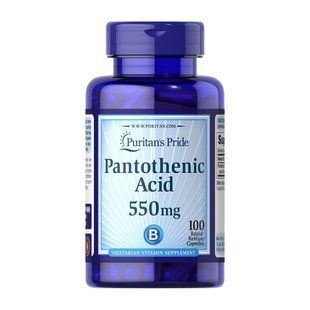 Пантотенова кислота (Pantothenic Acid) 500 мг, Puritan's Pride, 100 каплет