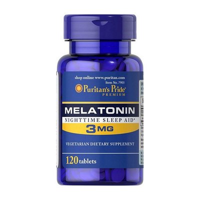 Мелатонін (Melatonin) 3 мг, Puritan's Pride, 120 табл 07443-01 фото