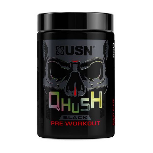 Предтренировочный комплекс USN (Qhush Black Pre-workout), 220 г, Ягодное пламя 21987-01 фото