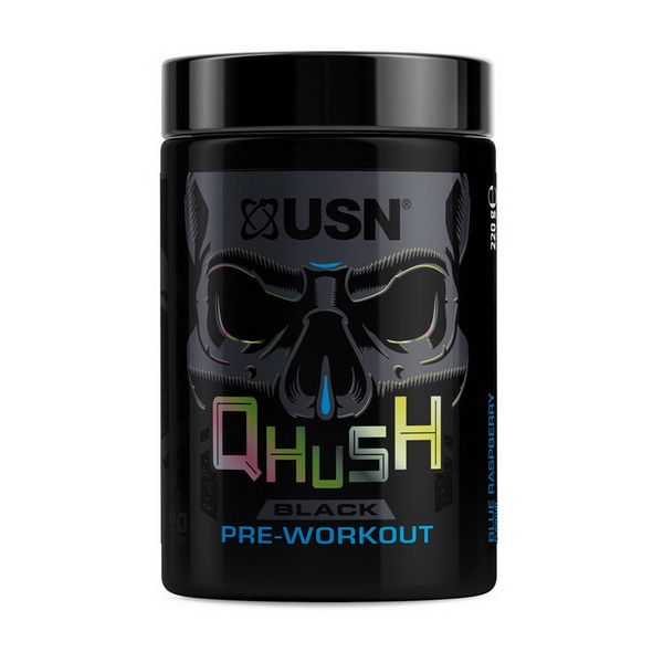 Предтренировочный комплекс USN (Qhush Black Pre-workout), 220 г, Голубая малина 21987-02 фото