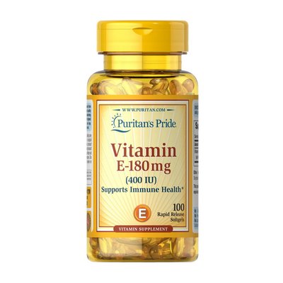 Вітамін Е (Vitamin E) 180 мг, 400 МО, Puritan's Pride, 100 м'яких капсул 10525-01 фото