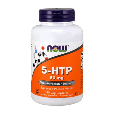 5-HTP (5-гідрокситриптофан) 50 мг, Now Foods, 180 веган капсул 10741-01 фото