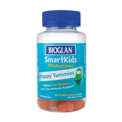 Bioglan комплекс для Травлення + Вітамін С для дітей (Smartkids Happy Tummies), Bioglan, 30 желейок, Полуниця 21310-01 фото