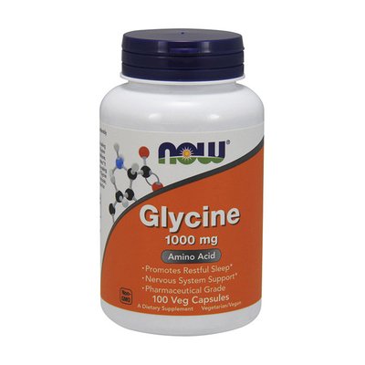 Гліцин NOW (Glycine) 1000 мг 100 cap 07668-01 фото