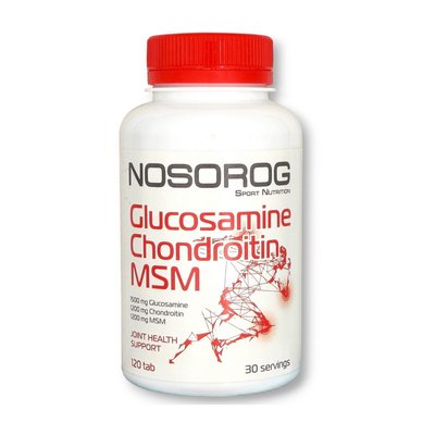 Глюкозамін Хондроїтин МСМ (Glucosamine Chondroitin MSM), NOSOROG, 120 табл 10021-01 фото