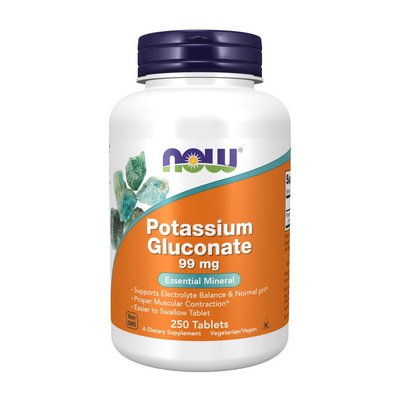 Калій Глюконат (Potassium Gluconate) 99 мг, Now Foods, 250 табл. 22195-01 фото