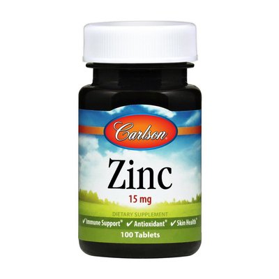 Цинк (Zinc) 15 мг, Carlson Labs, 100 табл. 10906-01 фото