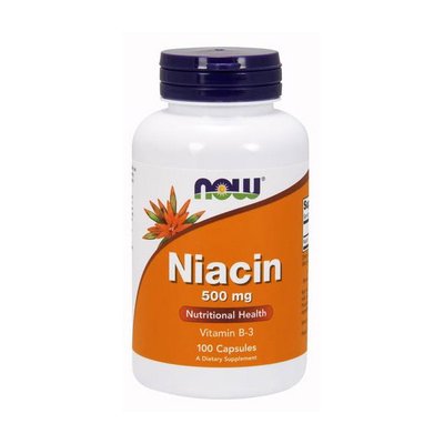 Вітамін B3 Ніацин (Niacin) 500 мг, Now Foods, 100 капсул 07268-01 фото