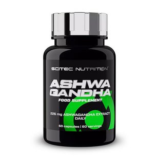 Ашвагандха экстракт корня (Ashwagandha), Scitec Nutrition, 60 капсул 22300-01 фото