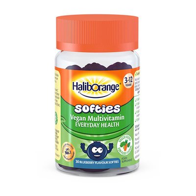 Мультивітаміни для дітей (Softies Vegan Multivitamin), Haliborange, 30 желеек, Чорниця 21618-01 фото