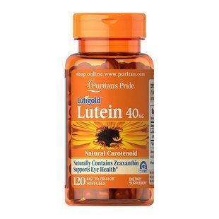 Лютеин с зеаксантином (Lutein contains Zeaxanthin) 40 мг, Puritan's Pride, 120 мягких капсул