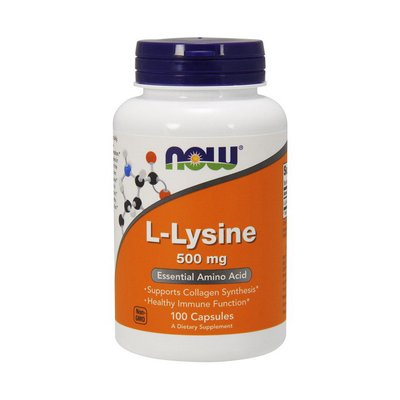 Л-Лізин NOW (L-Lysine) 500 мг 100 капсул 06360-01 фото