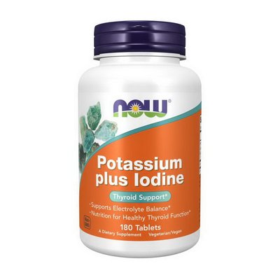 Калій та Йод (Potassium plus Iodine), Now Foods, 180 табл 18560-01 фото