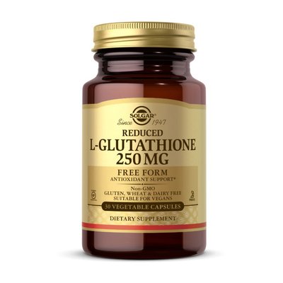 L-Глутатіон (L-Glutathione) 250 мг, Solgar, 30 веган капсул 19324-01 фото