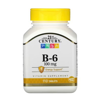 Вітамін B6 (Vitamin B6) 100 мг, 21st Century, 110 табл. 21153-01 фото