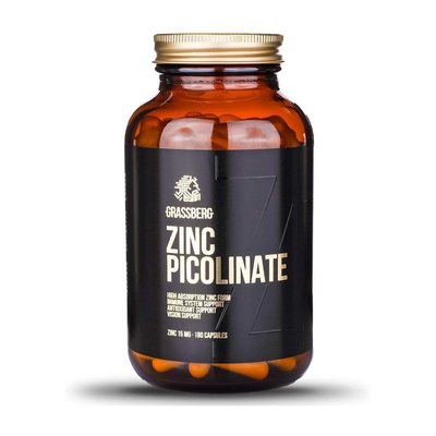 Цинк Піколінат (Zinc Picolinate) 15 мг, Grassberg, 180 капсул 19607-01 фото