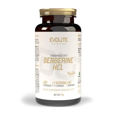 Берберін екстракт (Berberine HCL) 400 мг, Evolite Nutrition, 60 веган капсул 22213-01 фото
