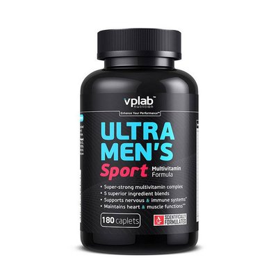 Вітаміни для чоловіків (Ultra Men's Sport), VP Lab, 180 каплет 09449-01 фото
