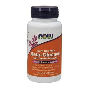 Бета-глюканы (Beta-Glucans extra strength with Immun Enhancer), Now Foods, 60 веган капсул
