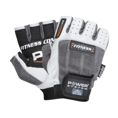 Рукавички для фітнесу Power System Fitness Gloves White-Grey 2300, S 21780-01 фото